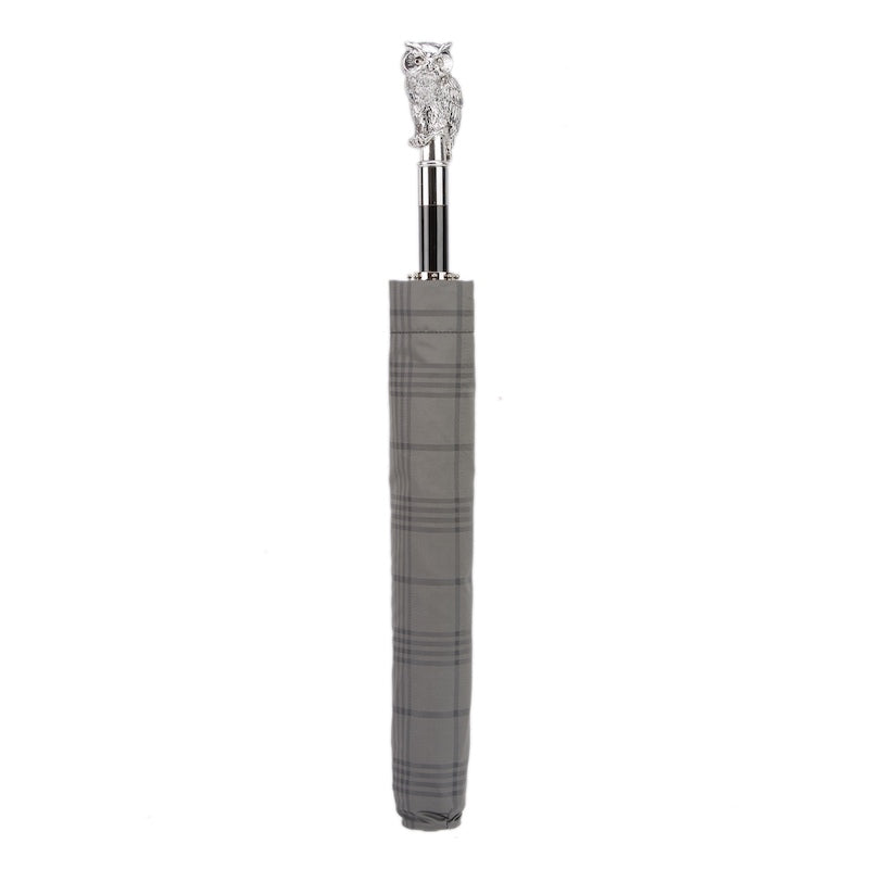 PASOTTI Silver Owl Folding Umbrella