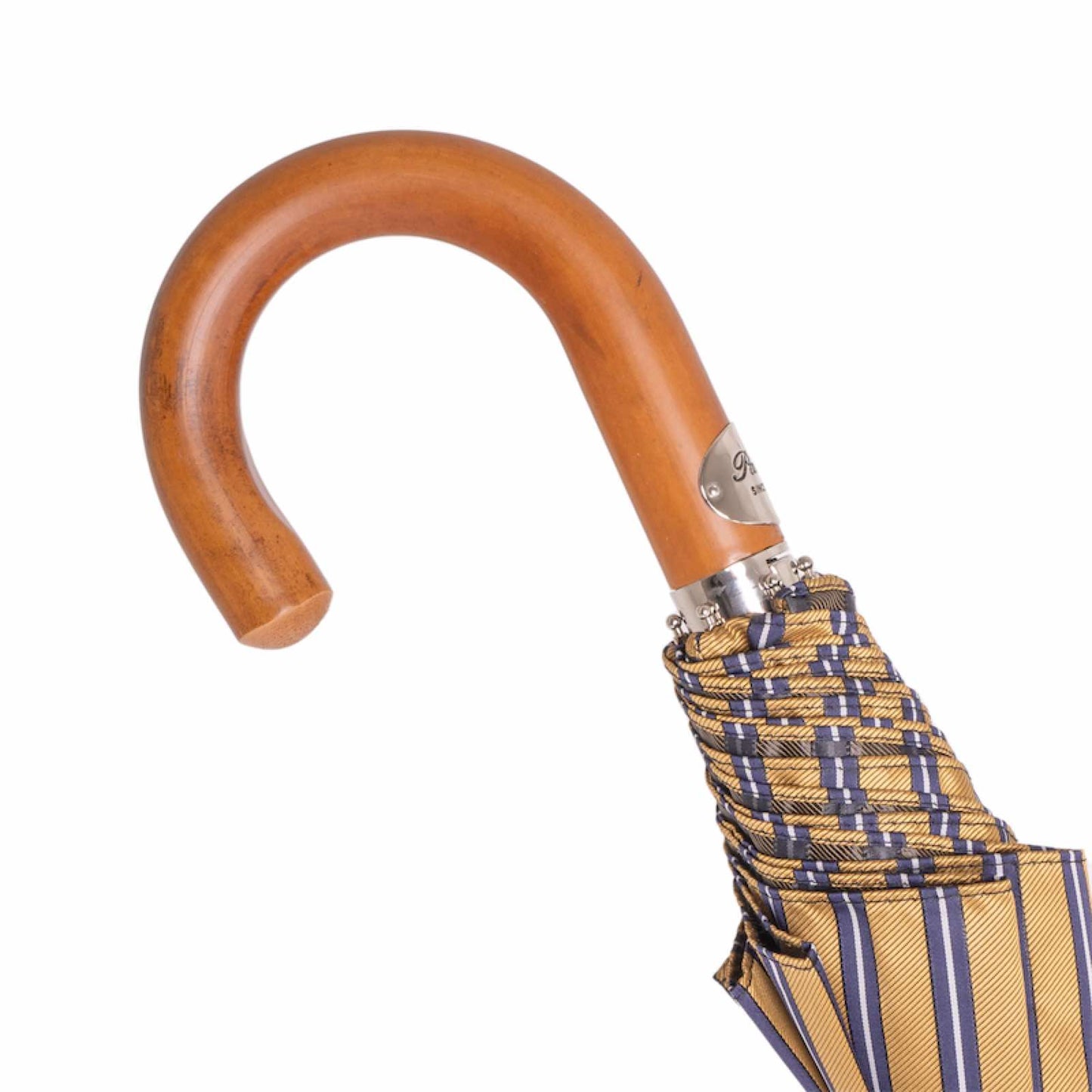 PASOTTI Striped Ocher Folding Umbrella