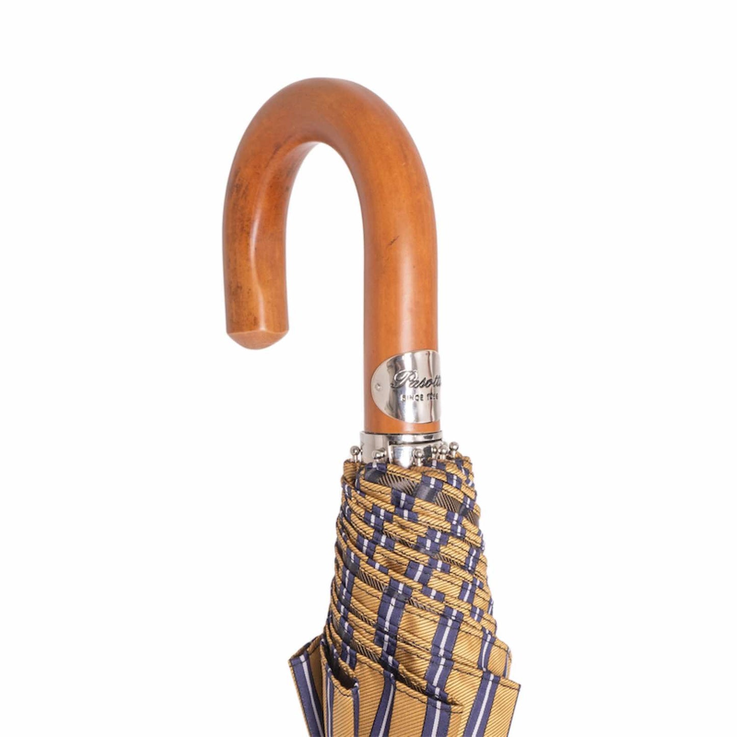 PASOTTI Striped Ocher Folding Umbrella
