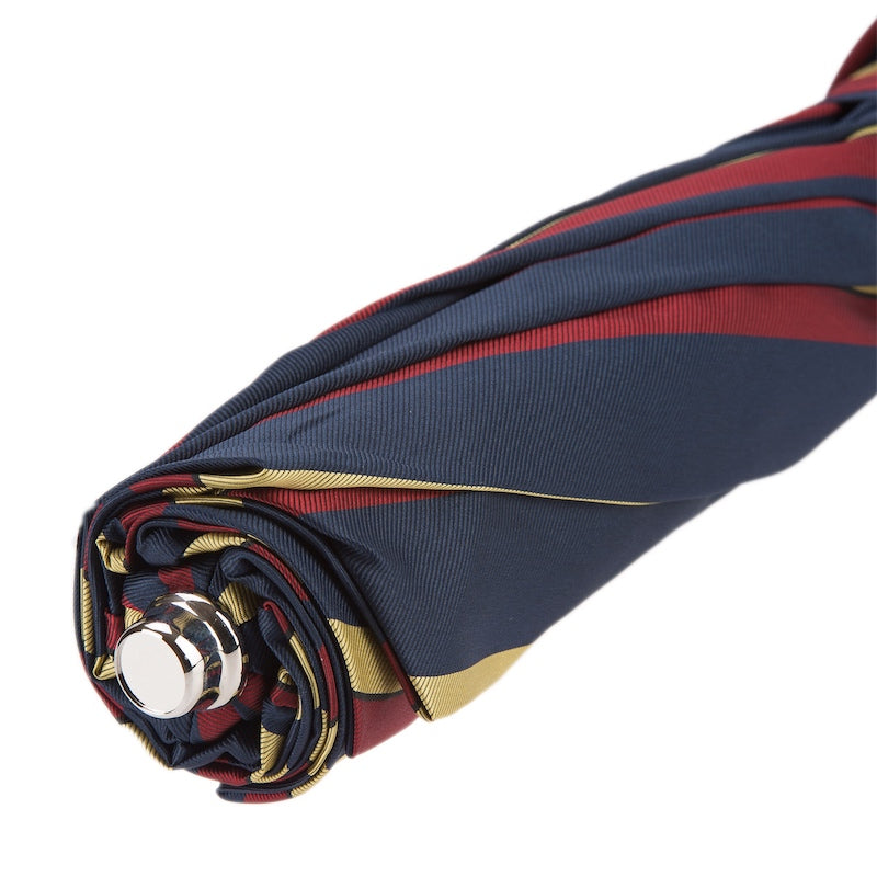 PASOTTI Striped Folding Umbrella, Leather Handle