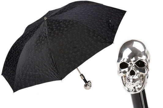 PASOTTI Skulls Print Silver Skull Umbrella
