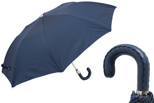 PASOTTI Folding Umbrella with Leather Handle