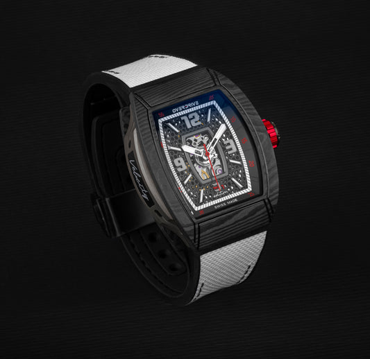 Velocity Ivory White / Red – Overdrive Skeleton Automatic Watch | Titanium & Forged Carbon