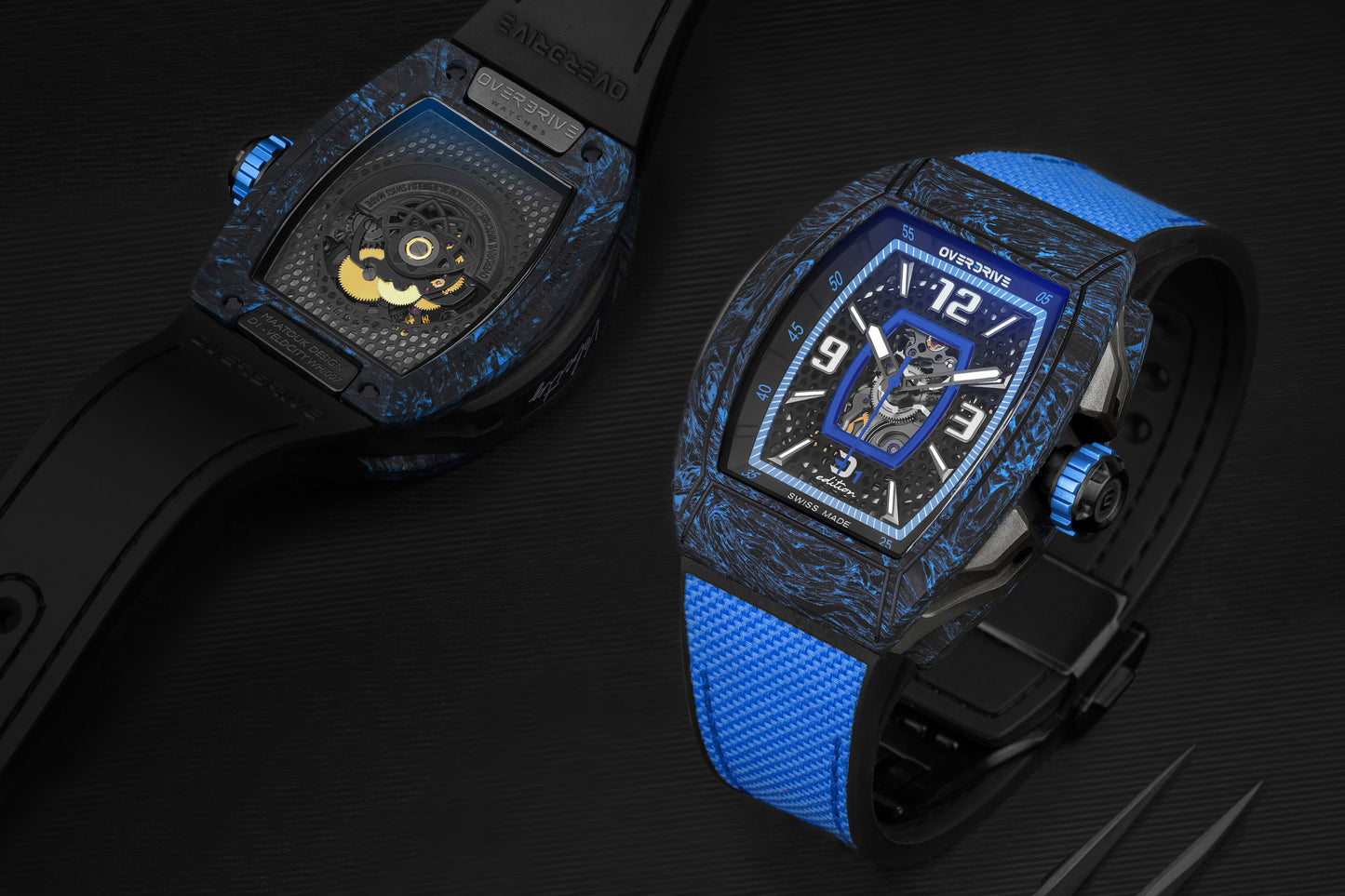 Velocity D1 – Overdrive Skeleton Automatic Admiral Blue Watch | Motorsport-Inspired Luxury