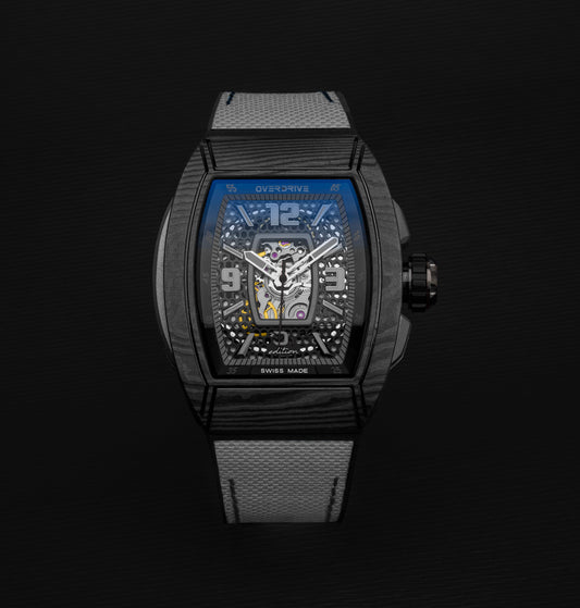 Midnight Black Velocity – Overdrive Skeleton Automatic Watch | Titanium & Forged Carbon