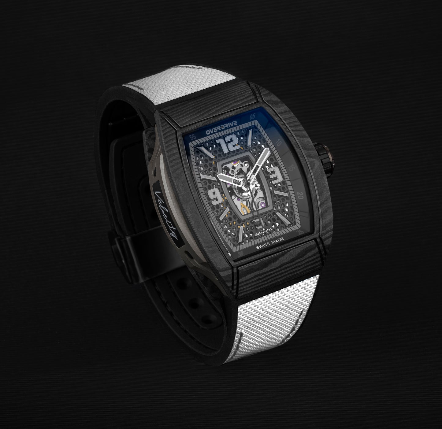 Midnight Black Velocity – Overdrive Skeleton Automatic Watch | Titanium & Forged Carbon