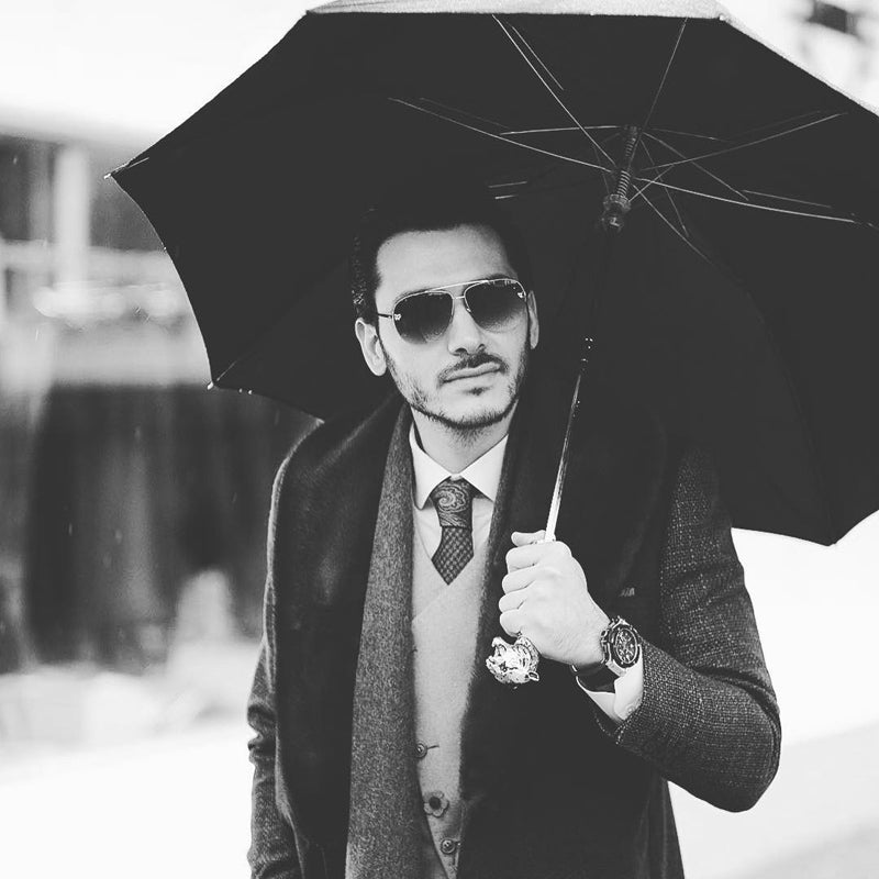 PASOTTI Silver Tiger Folding Umbrella