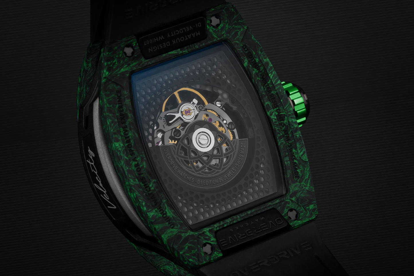 Racing Green Velocity – Overdrive Skeleton Automatic Watch | Titanium & Forged Carbon