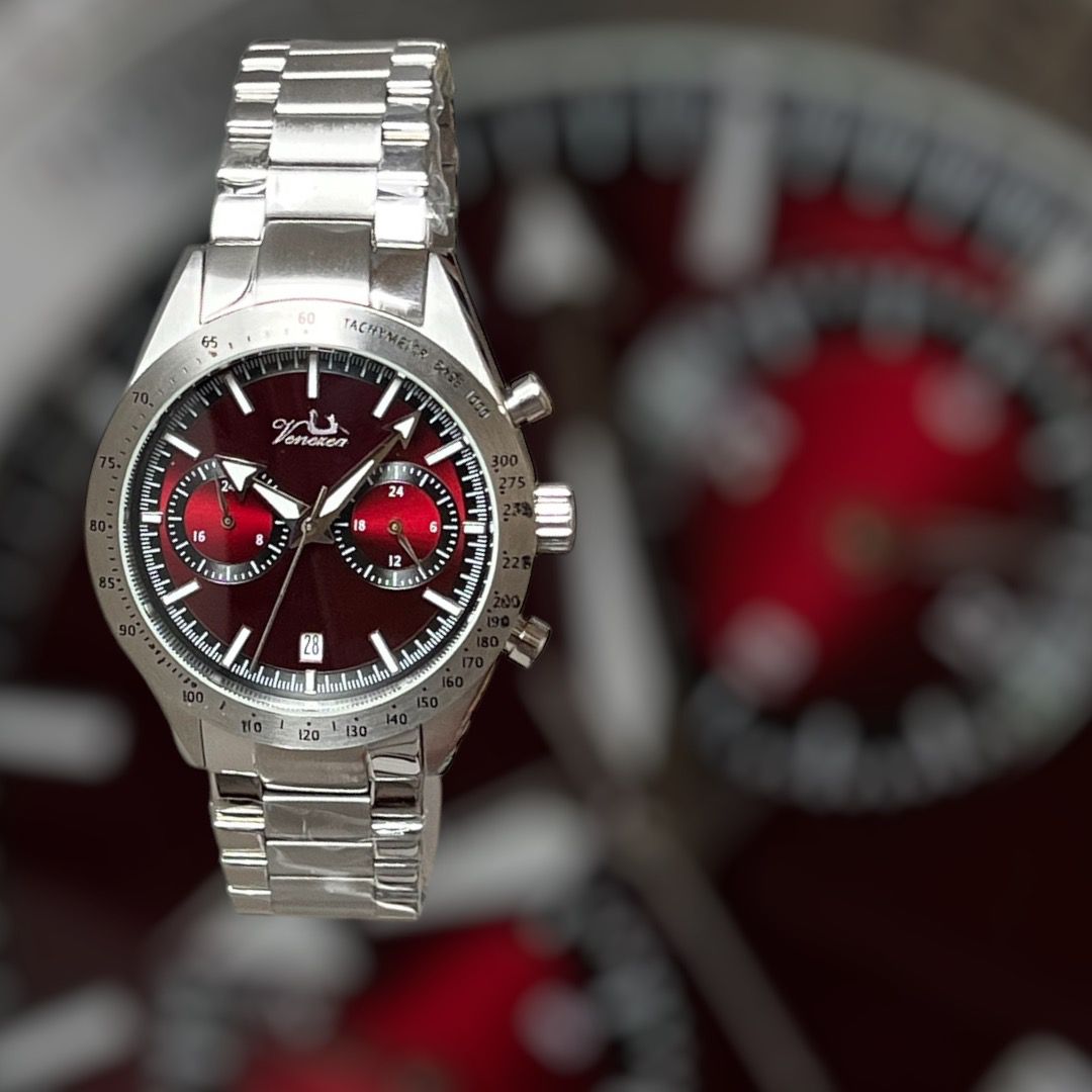 Venezea Maroon Dial Gents Watch