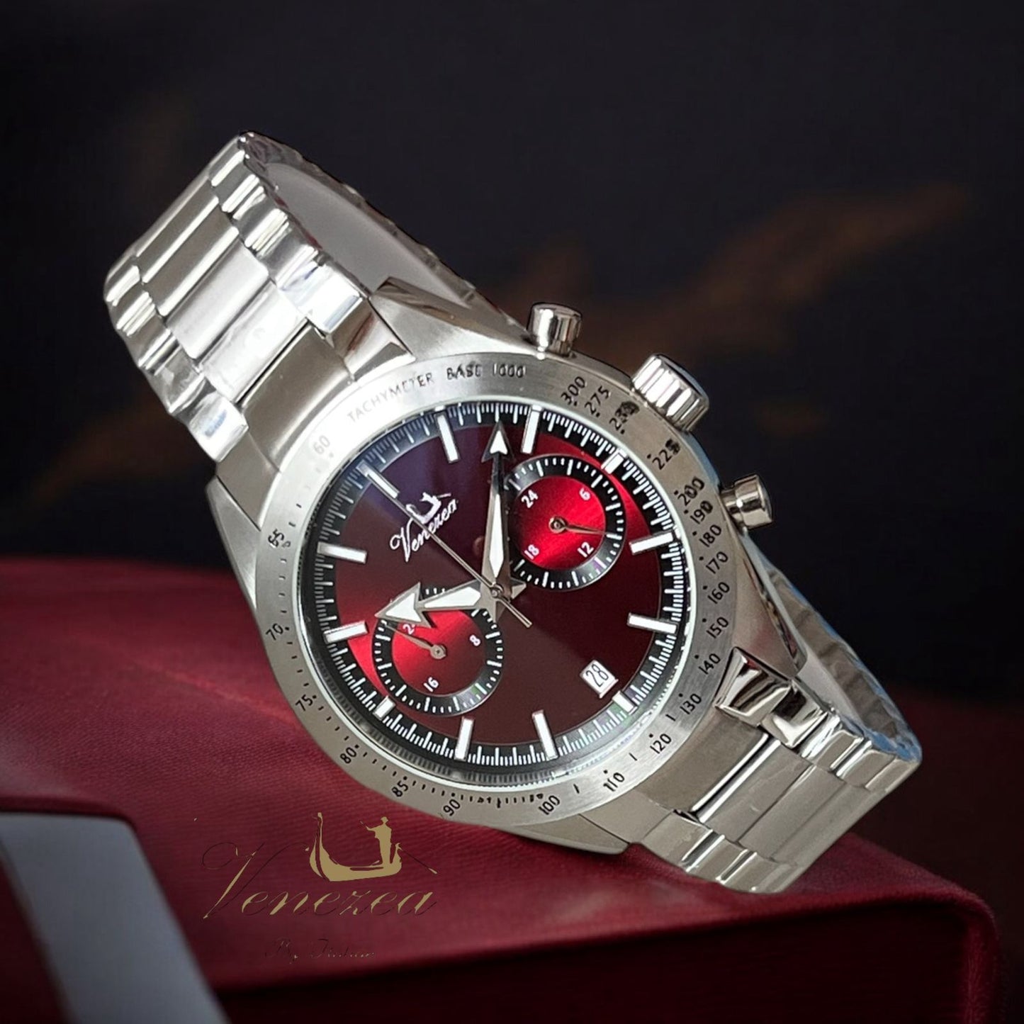 Venezea Maroon Dial Gents Watch