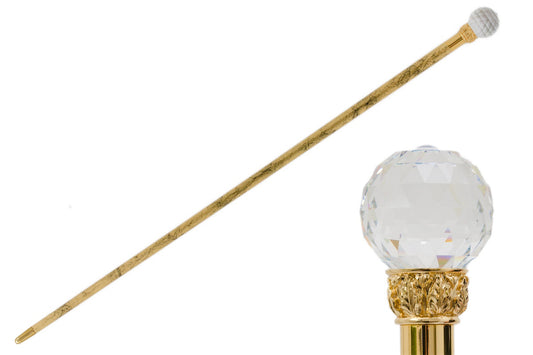PASOTTI Crystal Ball Cane, Gold Shaft