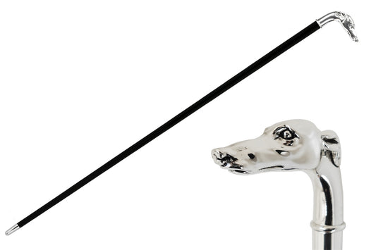 PASOTTI Silver Greyhound Head Cane