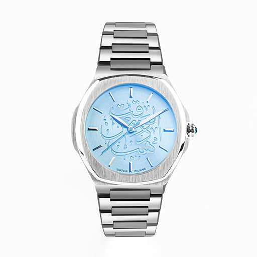 Saatchi Super Slim Aquamarine Gem Limited Edition Light Blue 42mm