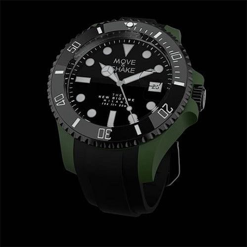 move-shake-wrist-watch-green-with-black-rubber-strap