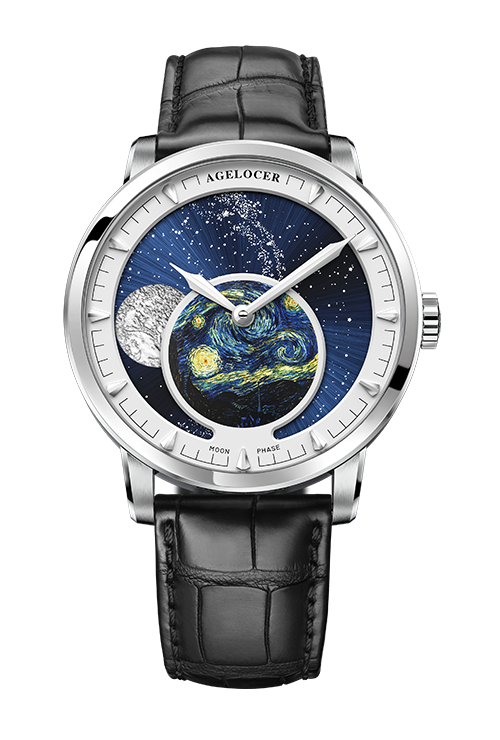 ساعة Agelocer الميكانيكية للرجال مراحل القمر