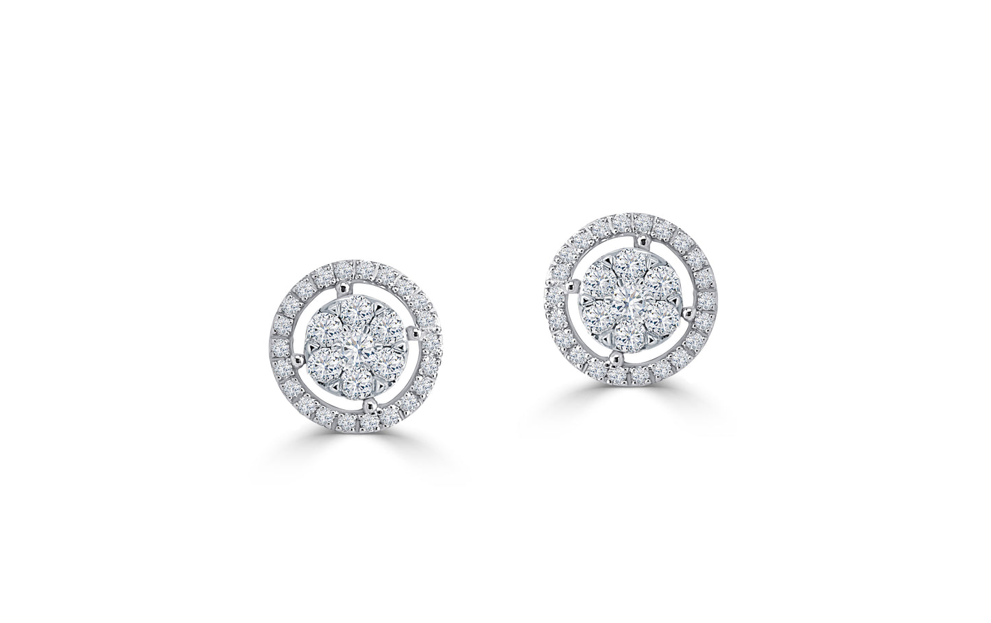 An Elegant LS 18K White Gold Classic Diamond Earring - 10814ERS