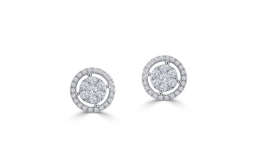 An Elegant LS 18K White Gold Classic Diamond Earring - 10814ERS