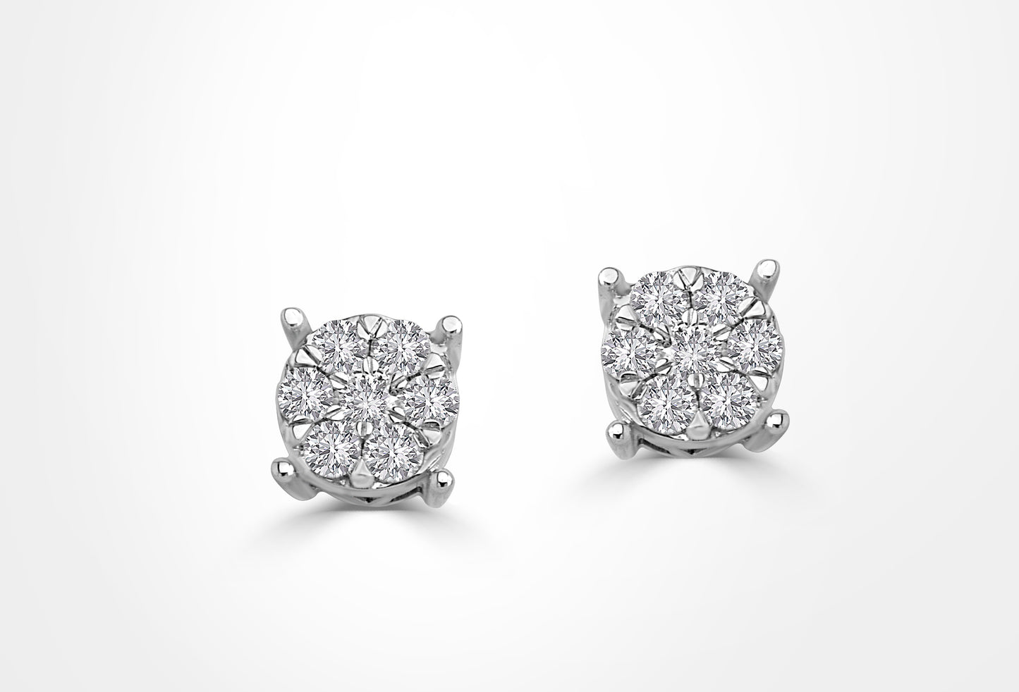 An Elegant LS 18K White Gold Classic Diamond Earrings - 10815ERS