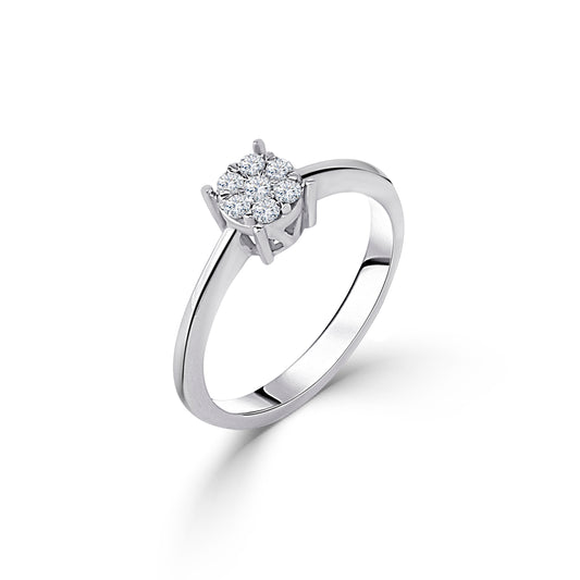 An Eelegant LS 18K White Gold Classic Diamond Ring - 10815LRS
