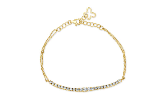 An Elegant LS 18K Rose Gold Half Tennis Diamond Bracelet - 109312B