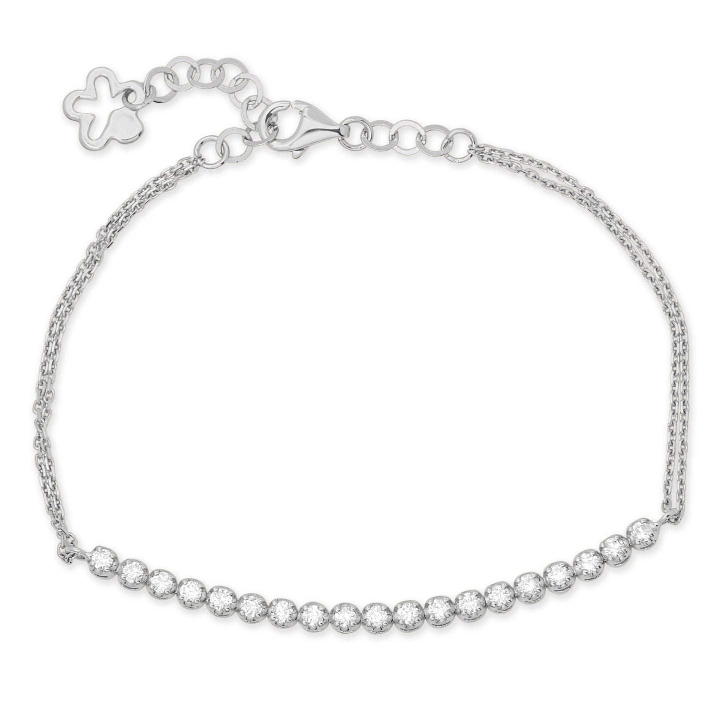 An Elegany LS 18K White Gold Half Tennis Diamond Bracelet - 113076B