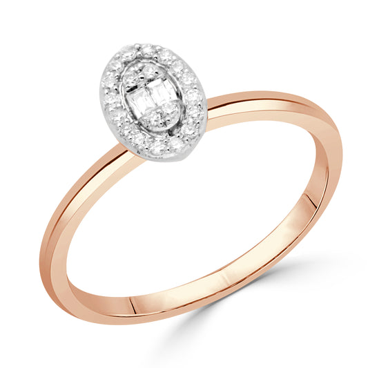 An Elegant LS 18K Rose Gold Diamond Fashion Ring - 128106R