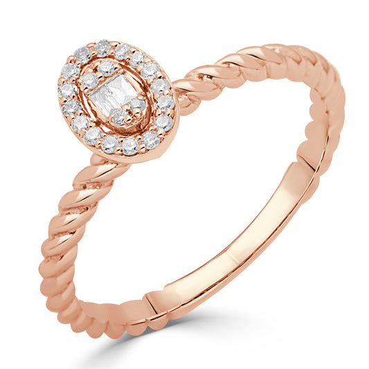 An Elegant LS 18K Rose Gold Diamond Fashion Ring - 128113R