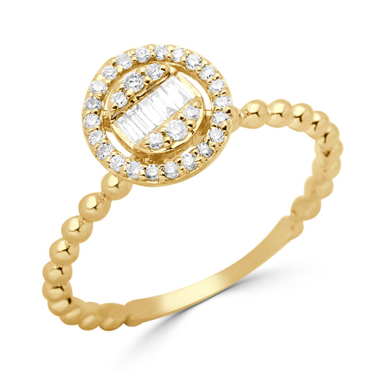 An Elegant LS 18K Yellow Gold Diamond Fashion Ring - 128115R