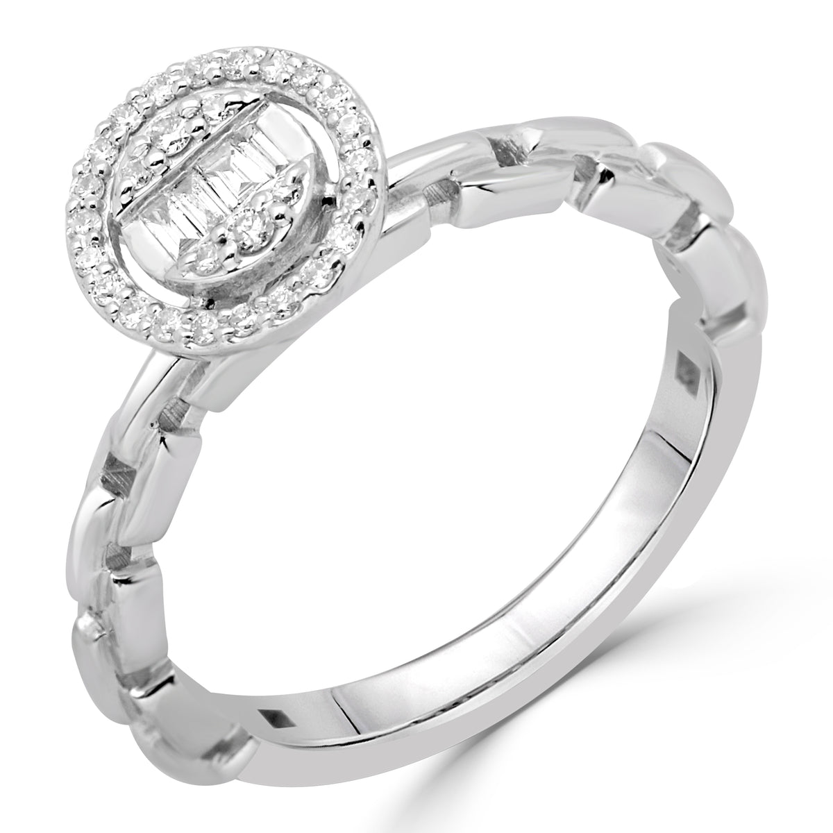 An Elegant LS 18K White Gold Diamond Fashion Ring - 128131R