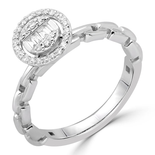 An Elegant LS 18K White Gold Diamond Fashion Ring - 128131R