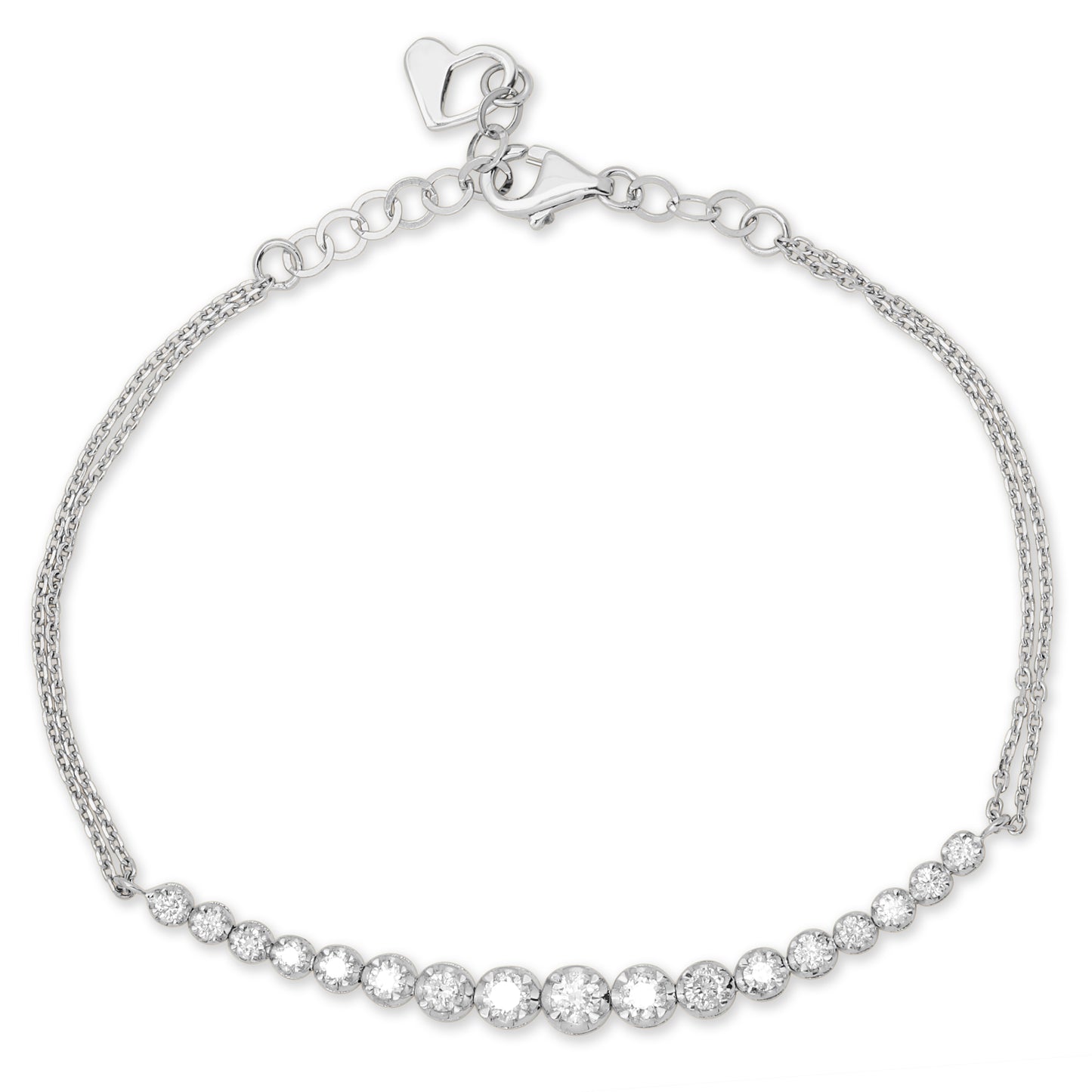 An Elegant LS 18K Yellow Gold Half Tennis Diamond Bracelet - 129902B