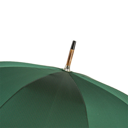 PASOTTI DARK GREEN WOODEN UMBRELLA WITH RED DOTS