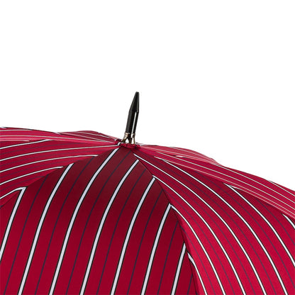 PASOTTI LARGE STRIPED UMBRELLA, LEATHER HANDLE