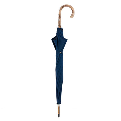 PASOTTI NAVY UMBRELLA WITH GORSE WOOD HANDLE