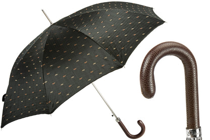 PASOTTI ARTISANAL ITALIAN UMBRELLA WITH LEATHER HANDLE