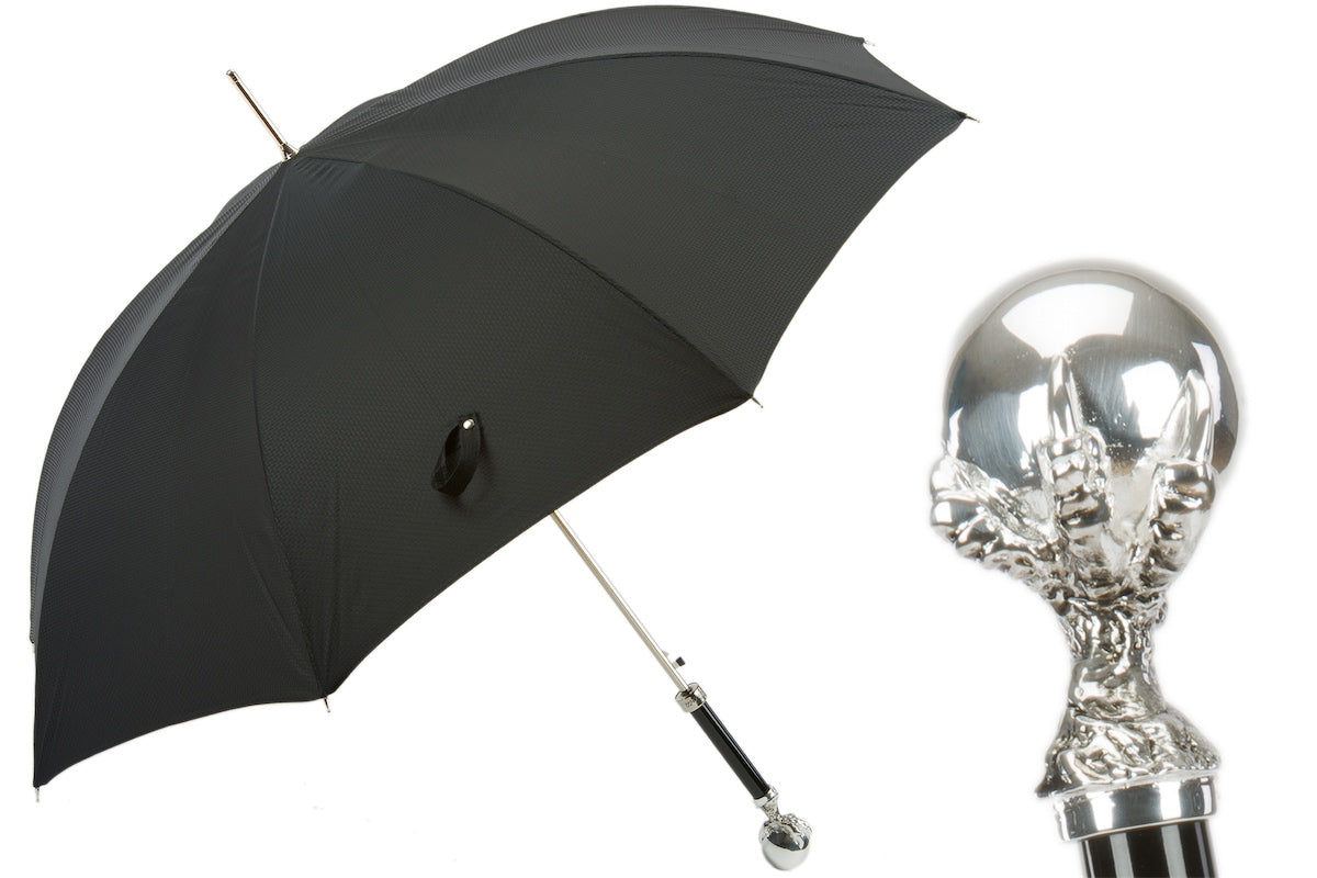 PASOTTI BLACK UMBRELLA WITH CLAW HANDLE