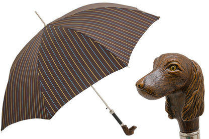 PASOTTI STRIPED UMBRELLA WITH DOG HANDLE