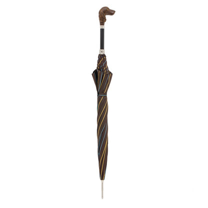 PASOTTI Striped Umbrella with Dog Handle