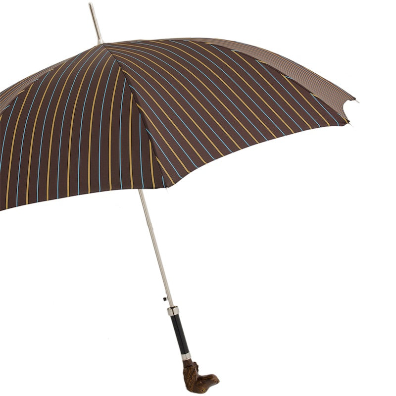 PASOTTI STRIPED UMBRELLA WITH DOG HANDLE