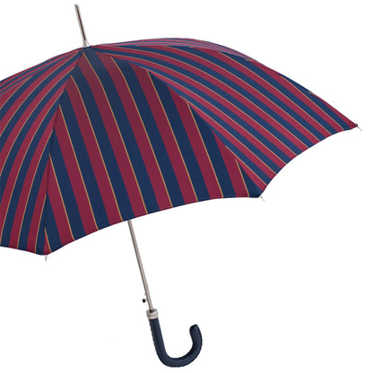 PASOTTI CLASSIC UMBRELLA WITH NAVY LEATHER HANDLE