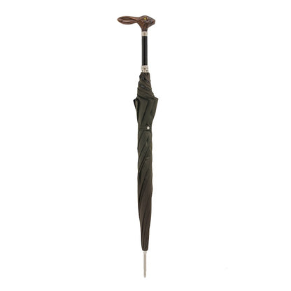 PASOTTI Brown Umbrella with Rabbit Handle