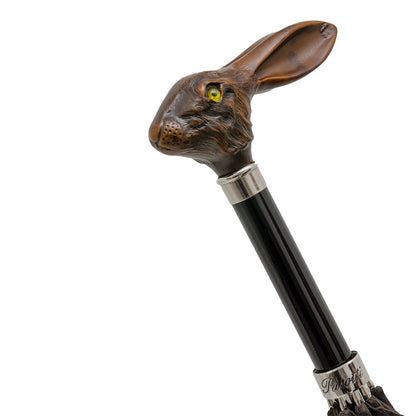 PASOTTI Brown Umbrella with Rabbit Handle