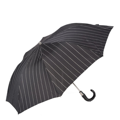 PASOTTI FOLDING UMBRELLA WITH STUDS LEATHER HANDLE