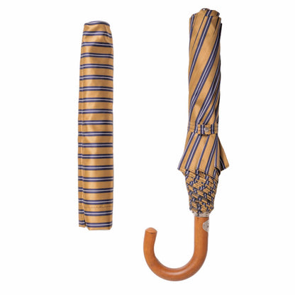 PASOTTI STRIPED OCHER FOLDING UMBRELLA