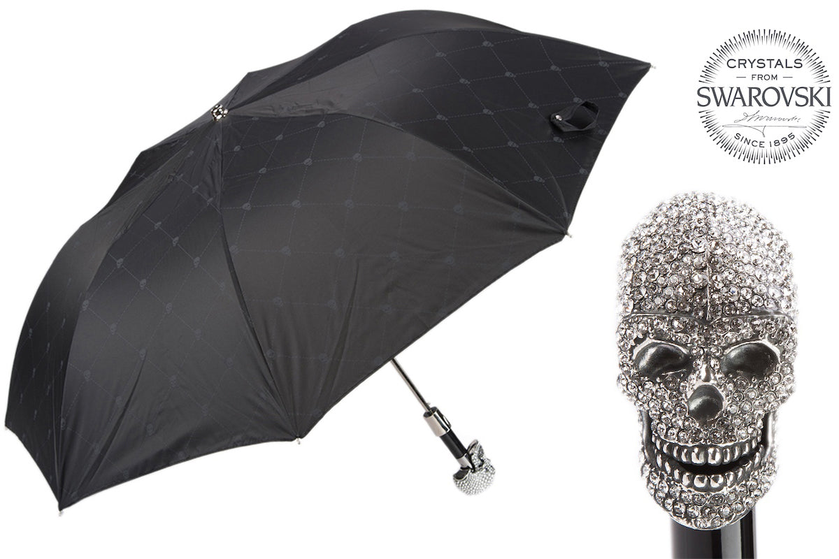 PASOTTI SWAROVSKI® SKULL FOLDING UMBRELLA