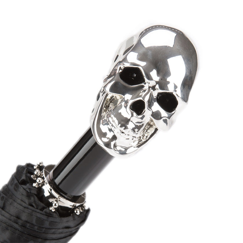 PASOTTI SKULLS PRINT SILVER SKULL UMBRELLA