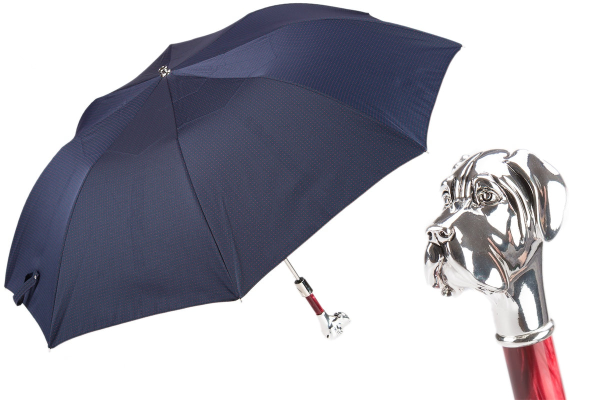 PASOTTI POLKA DOT LABRADOR FOLDING UMBRELLA