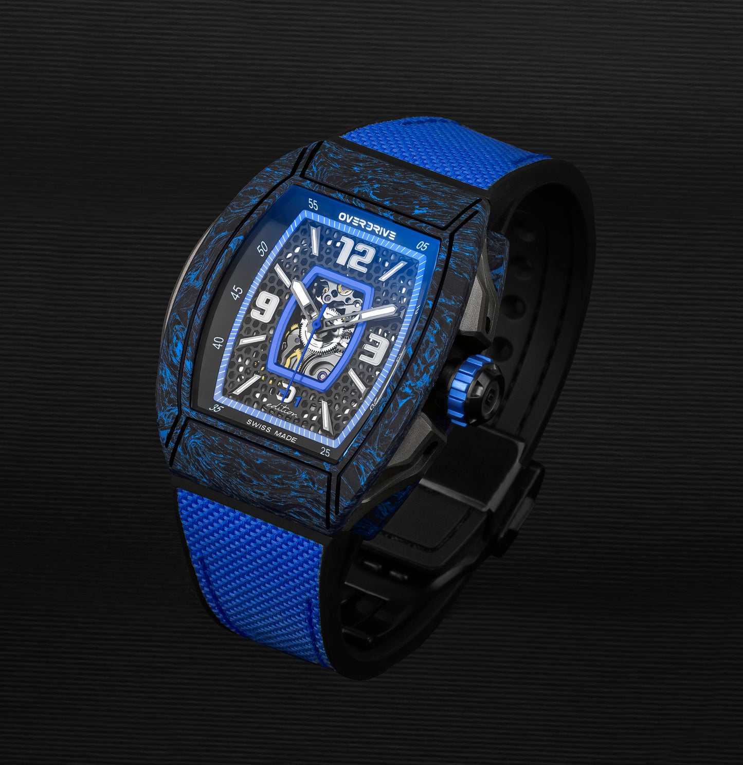 Velocity D1 – Overdrive Skeleton Automatic Admiral  Blue Watch | Motorsport-Inspired Luxury