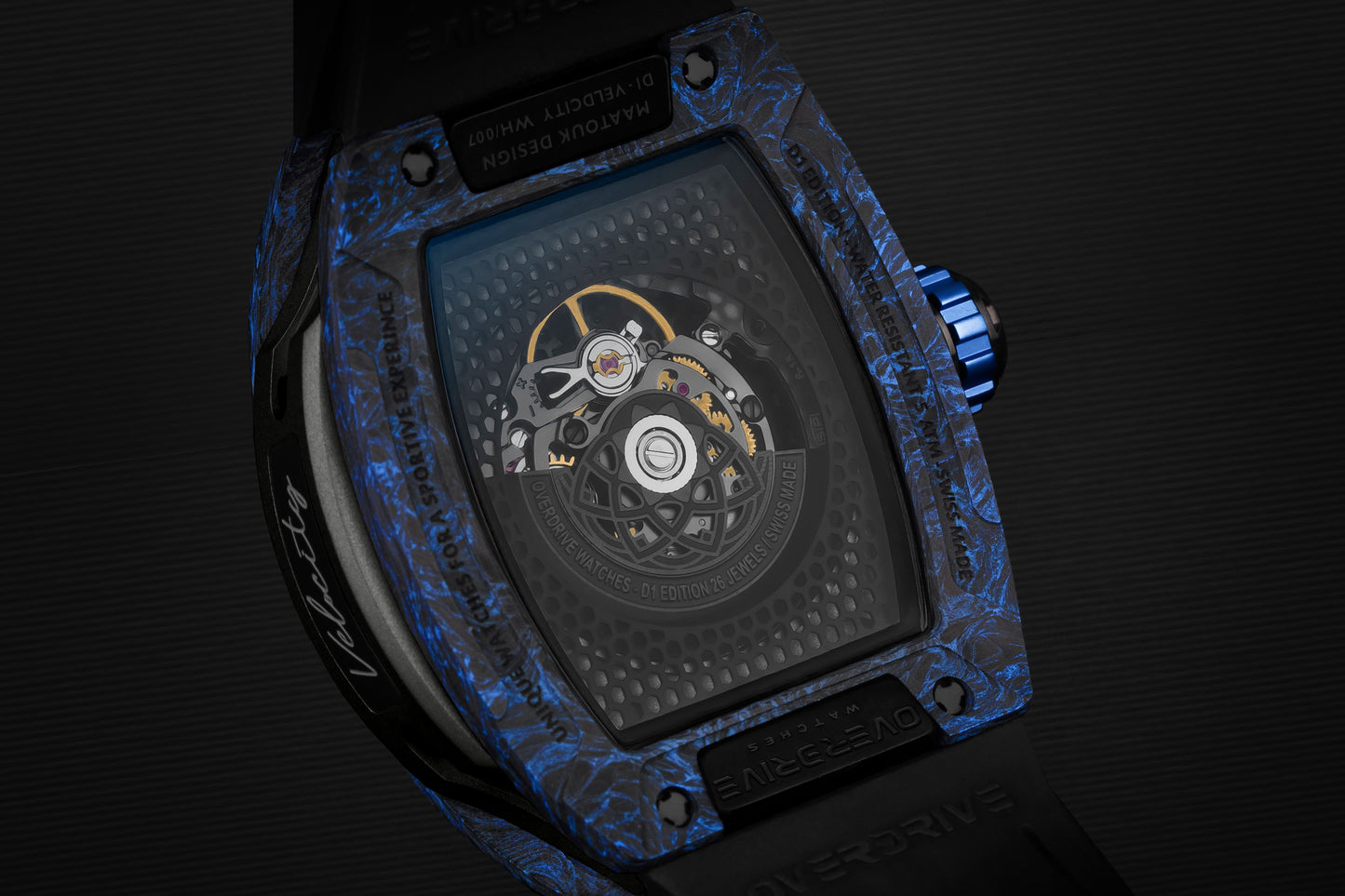 Velocity D1 – Overdrive Skeleton Automatic Admiral  Blue Watch | Motorsport-Inspired Luxury