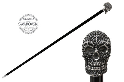 PASOTTI Black Swarovski® Skull Cane